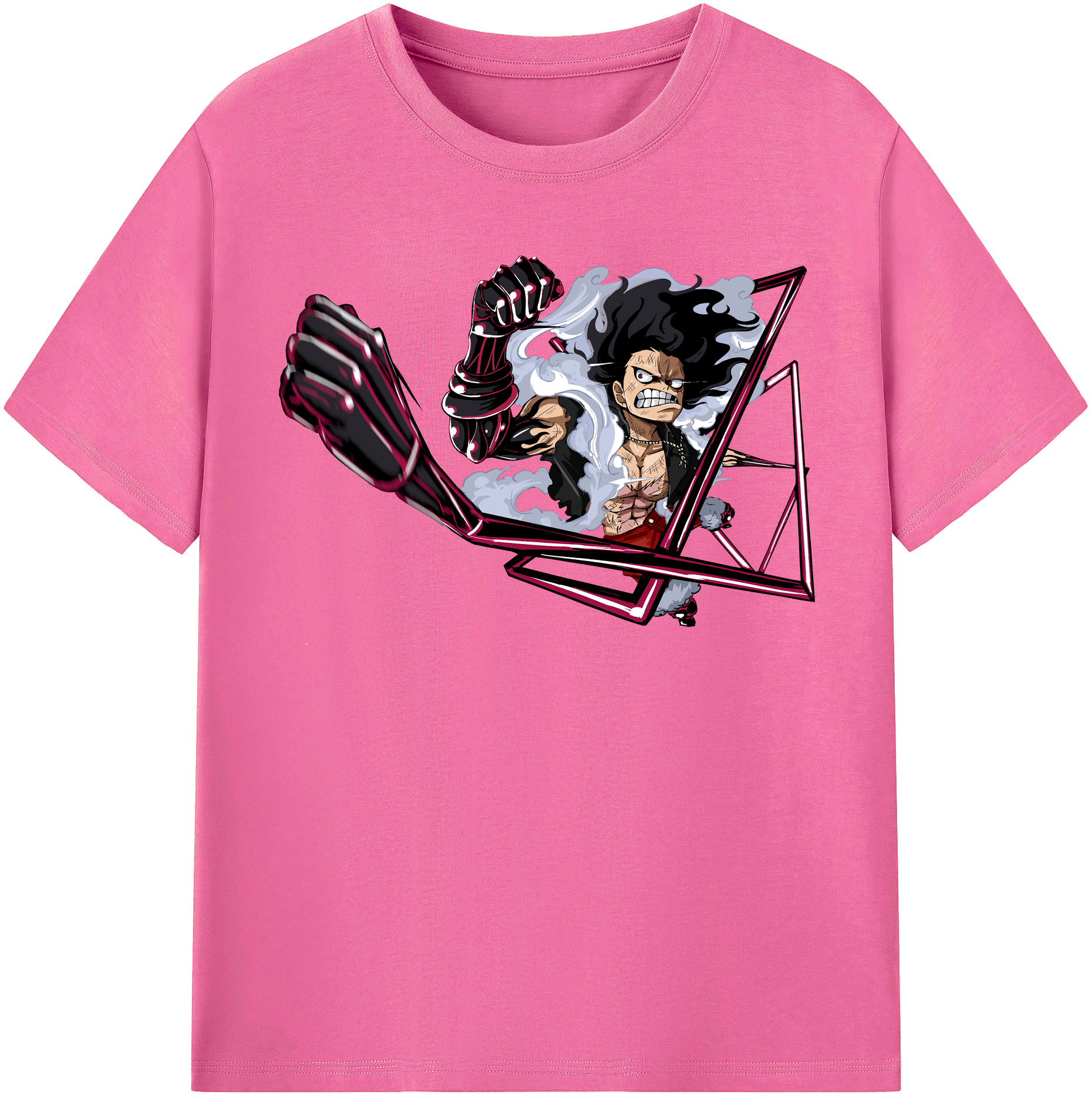 ワンピース モンキー・D・ルフィ ONE PIECE Monkey D. Luffy レディースカジュアルプリントTシャツ（綿100％）